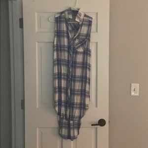 Rails | sleeveless high low plaid dress